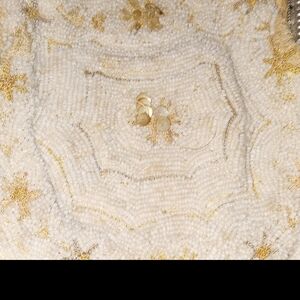 Antique Beaded Clutch with Gold Accents
